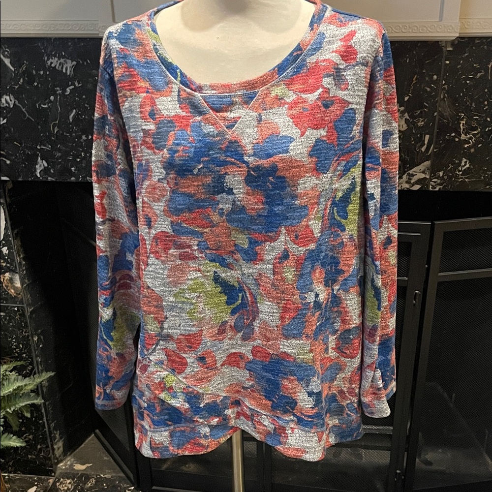 Ruby Rd. Multicolor Floral Sweatshirt